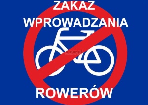 Znak, tabliczka zakaz wprowadzania rowerów 08 (kod:297210/08/P) (1)