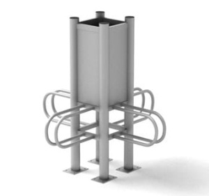 Stojak  rowerowy aluminiowy na 4 stanowiska (kod:3060/4CR/A/PW)